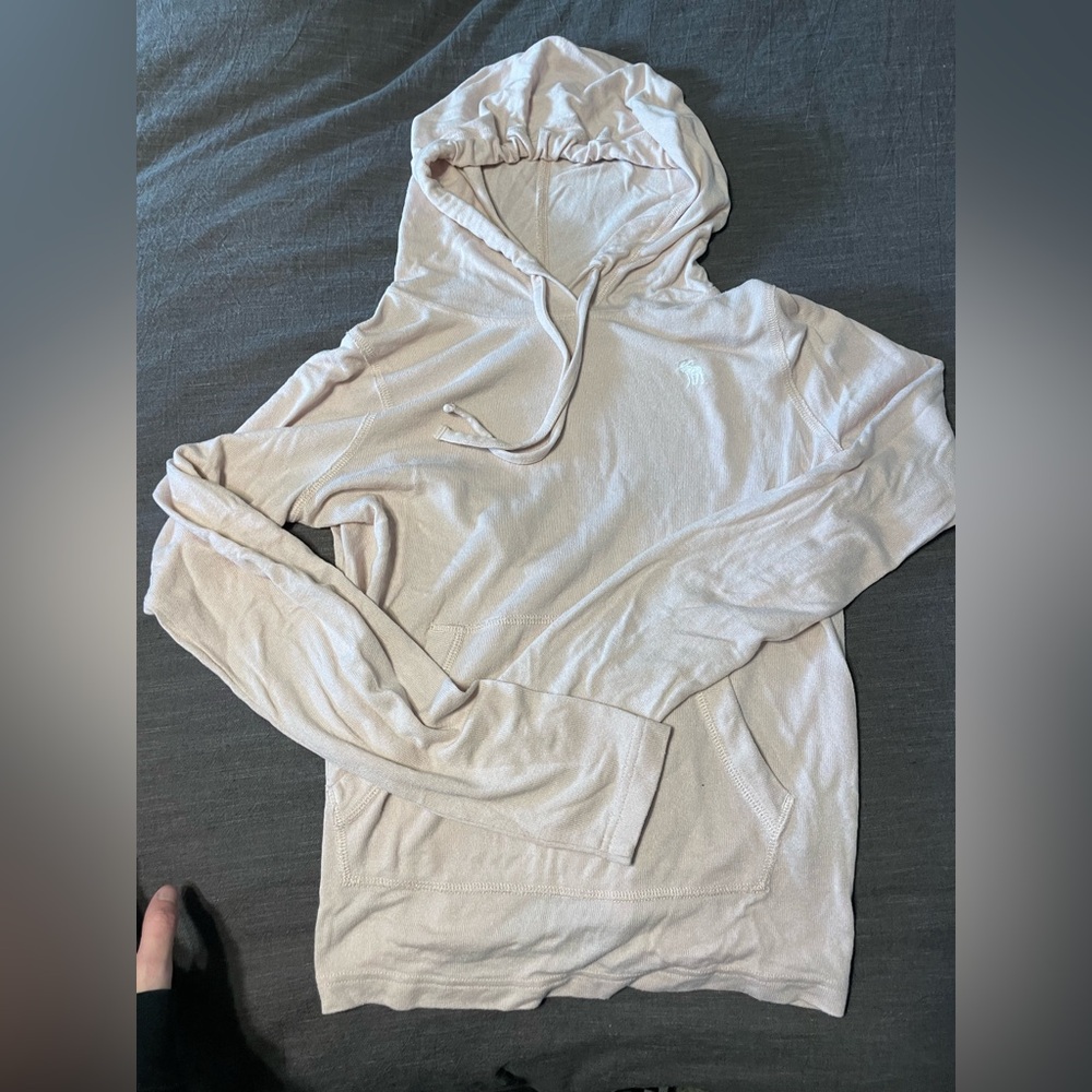 Light/baby pink Abercrombie & Fitch hooded top
